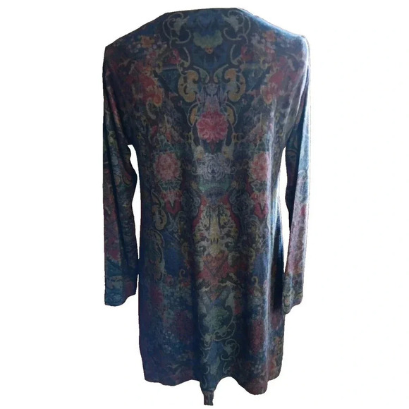 SOFT SURROUNDINGS FALL FLORAL PAISLEY SOFT PRINTED COZY BOHO OVERSIZED TUNIC SML - Picture 2 of 11